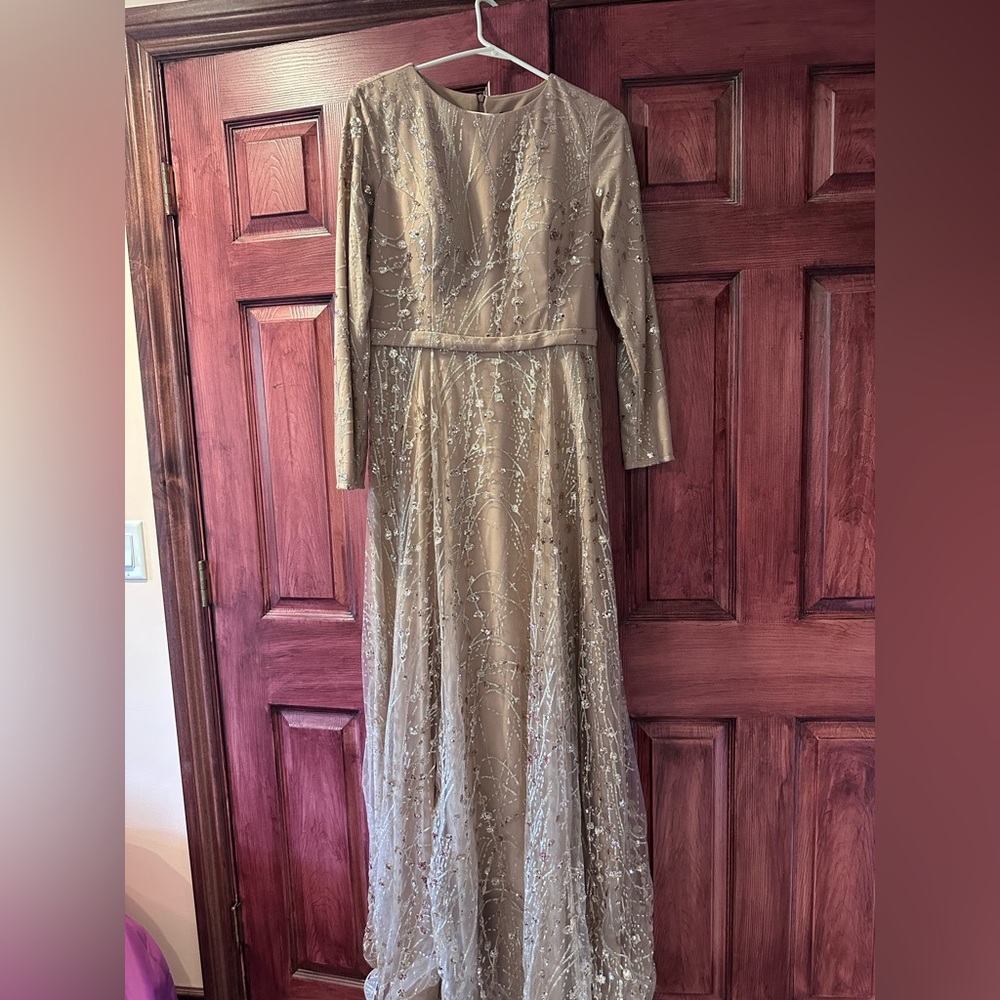 Elegant Long Sleeve Embellished Dress